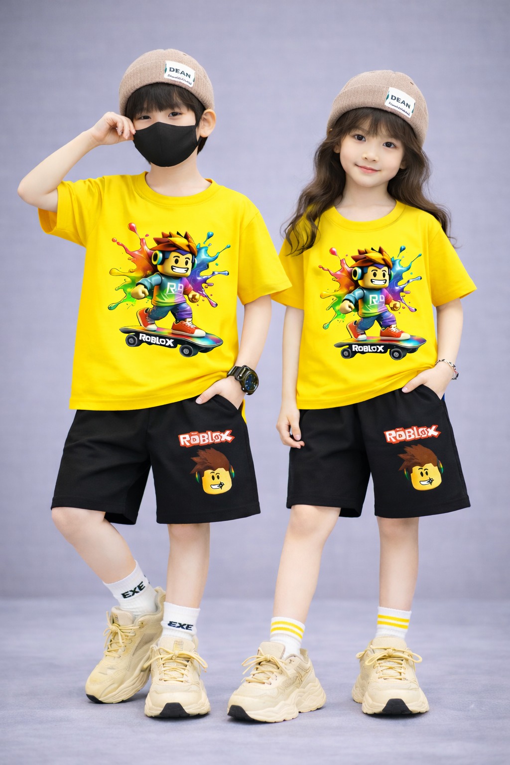 of Drop Shoulder Baby TShirt and Pant Set