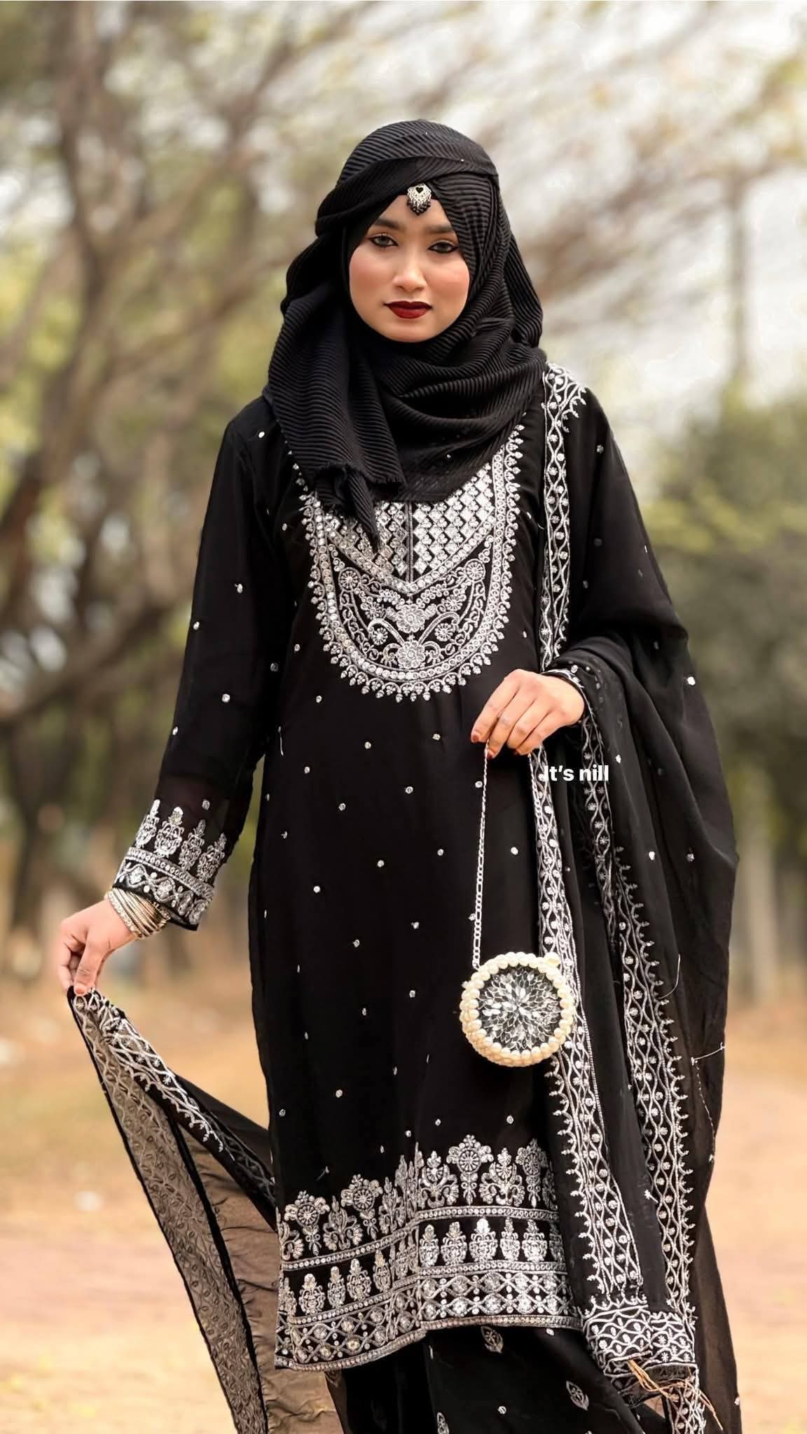 Soft Jorjet With sequence embroidery Three Piece